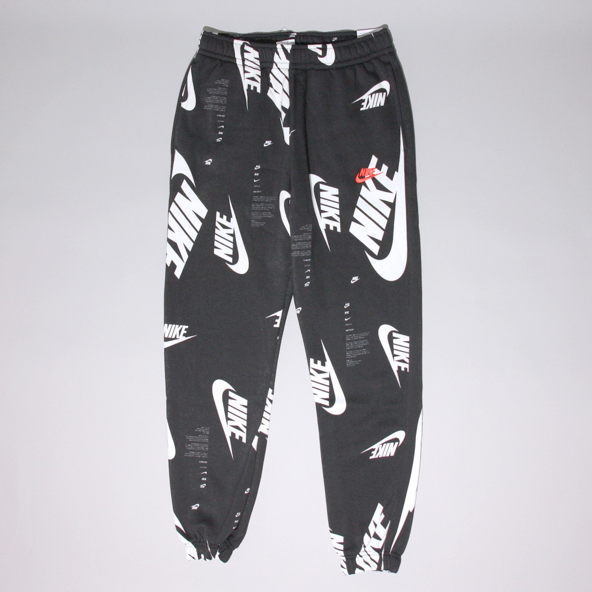 Nike Sportswear Club Allover Print Fleece Jogger Pants DQ5161 010 Black Caltone