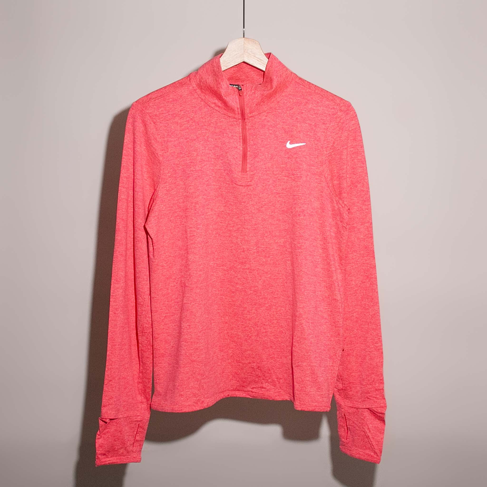 nike half zip running top pink